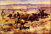 Charles M Russell The Round Up France oil painting artist